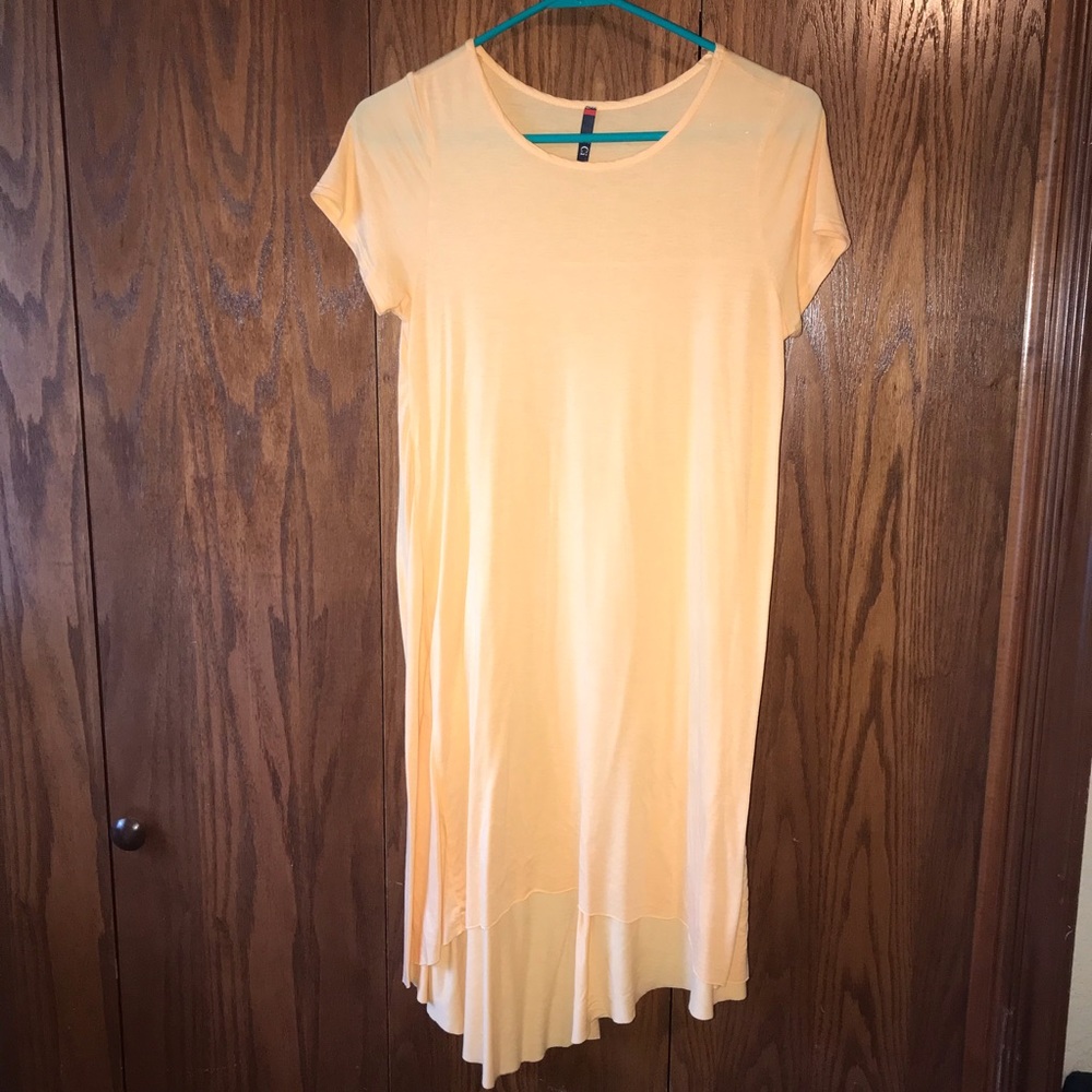 Yellow High Low T-shirt Dress